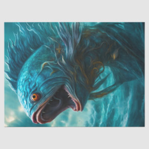 Papel De Seda Desnutação de monstro do mar de peixes horrorosos