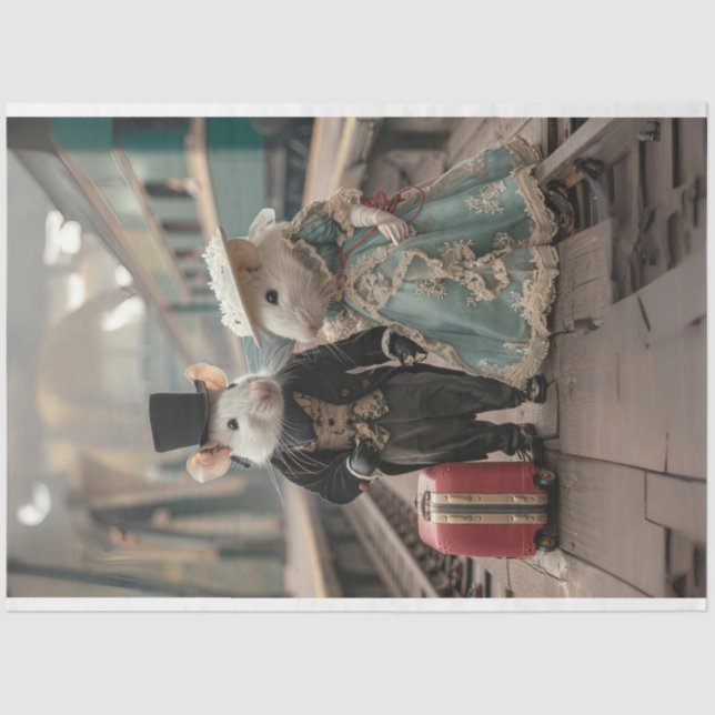 Papel De Seda Desocupação Francesa de Camundongos Viajantes (Frente )