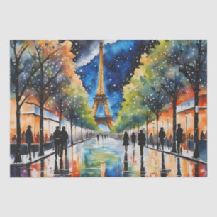 Papel De Seda Desocupação Romântica do Cabo Noturno de Paris