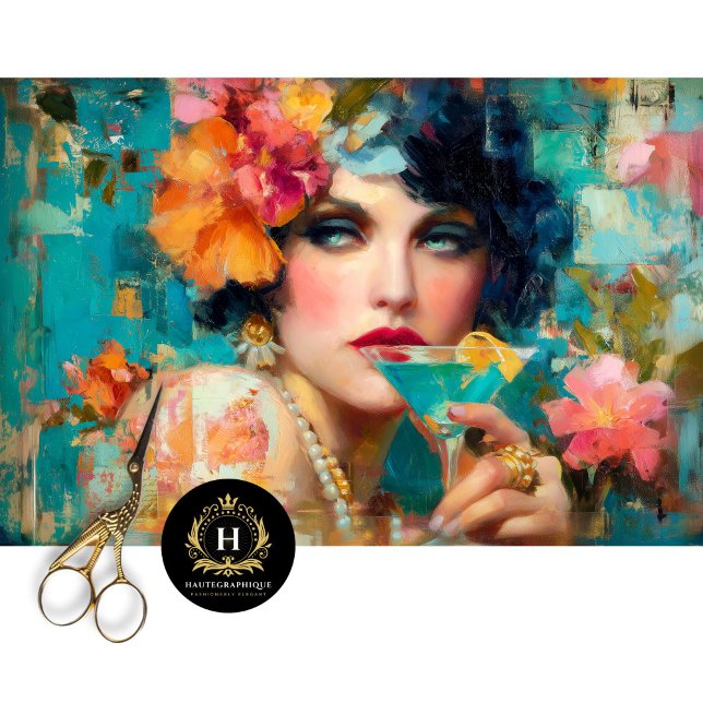 Papel De Seda Desoupage da Mulher Marinha Azul (Criador carregado)