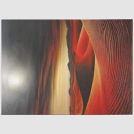 Papel De Seda Despojação do deserto vermelho surreal Lua cheia