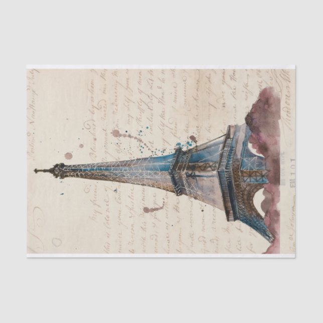 Papel De Seda Destinos | Cartas Da Torre Eiffel (Frente )