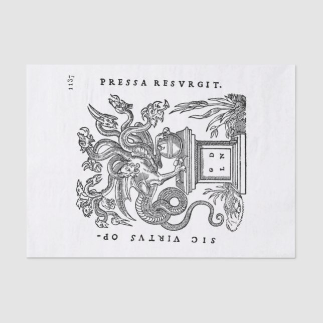 Papel De Seda Desvinculação de arte do dragão de vinage (Frente )