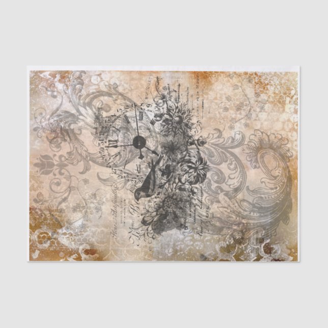 Papel De Seda Desvinculação de aves enferrujadas (Frente )