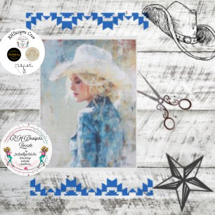Papel De Seda Desvinculação de campo Cowgirl Pastel Óleo