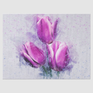 Papel De Seda Desvinculação de Cor da Água da Tulipa Rosa