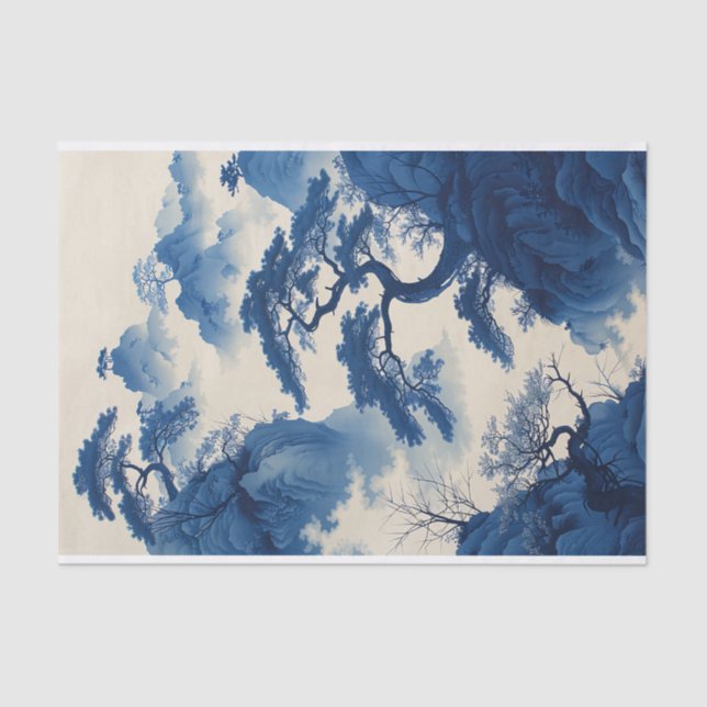 Papel De Seda Desvinculação de pintura em árvore Bonsai (Frente )