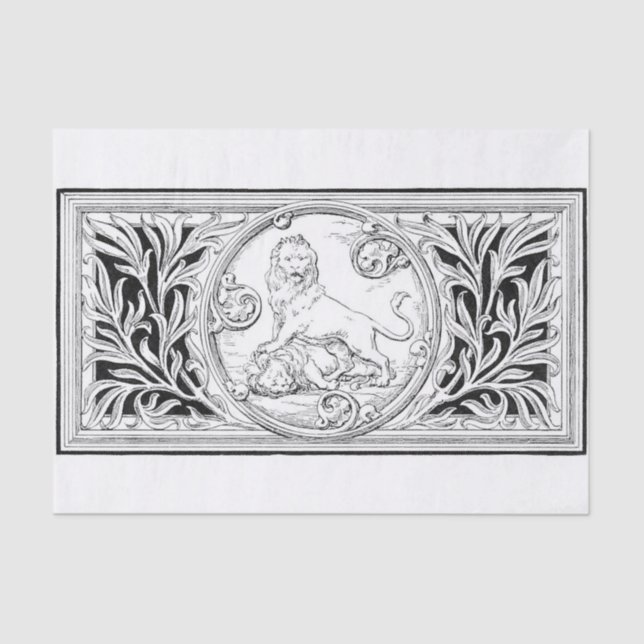 Papel De Seda Desvinculação de quadro de leão (Frente )