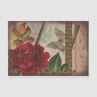 Papel De Seda Desvinculação do Chique de Colagem de Ephemera Vin