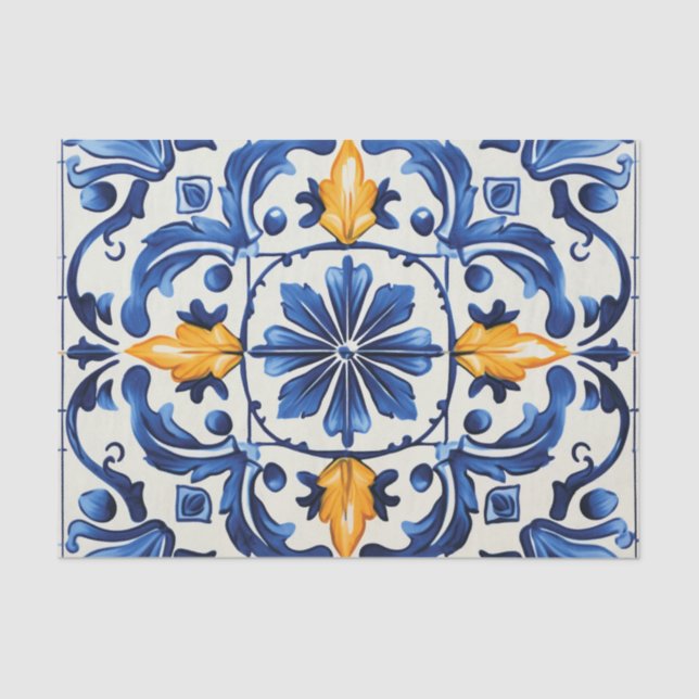 Papel De Seda Desvinculação do padrão de azulejo bonito portuguê (Frente )
