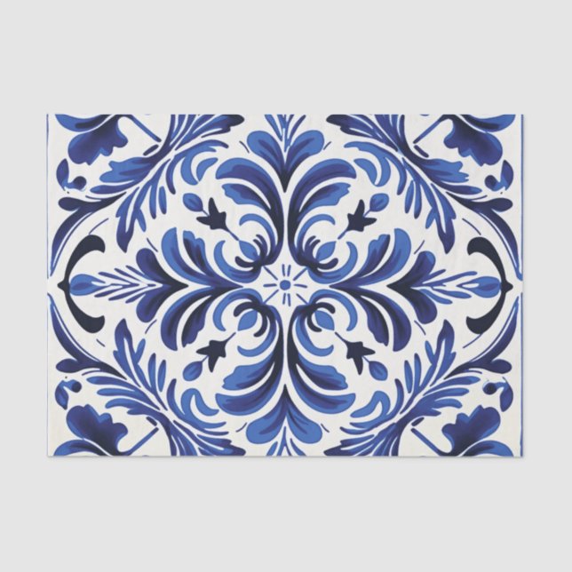 Papel De Seda Desvinculação do padrão de azulejo bonito portuguê (Frente )