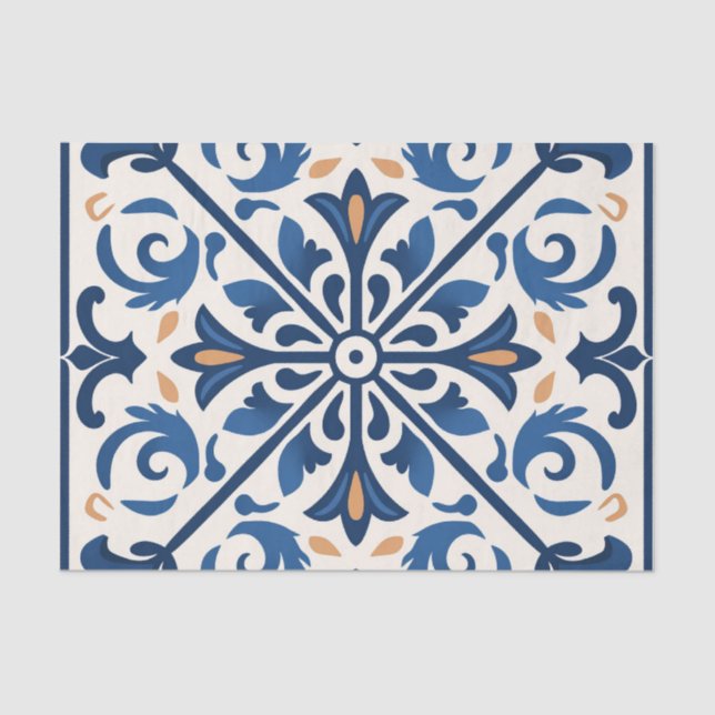 Papel De Seda Desvinculação do padrão de azulejo espanhol bonito (Frente )