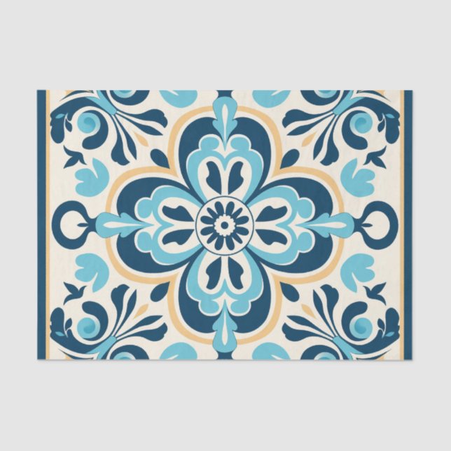 Papel De Seda Desvinculação do padrão de azulejo espanhol bonito (Frente )