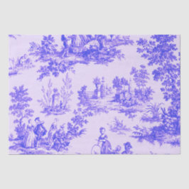 Papel De Seda Desvinculação do toile de jouy azul e branco