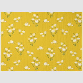 Papel De Seda Desvinculação floral de margarida amarela-branca