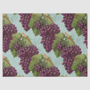 Papel De Seda Desvinculação Vintage de Uvas Roxas e Vinhas Esc