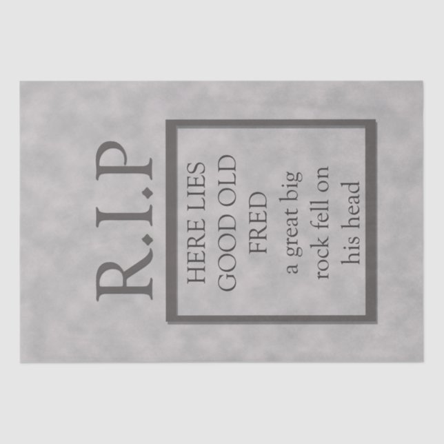 Papel De Seda Desvio de Descopagação Fred Toumbstone (Frente )