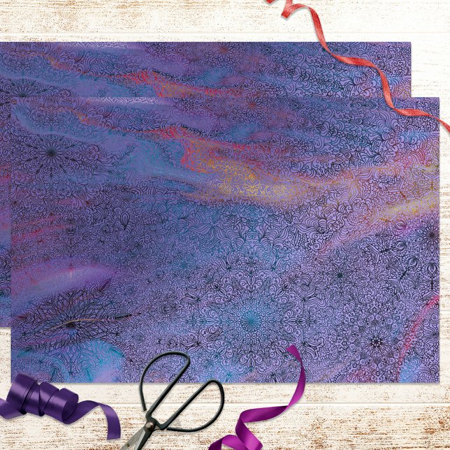 Papel De Seda Detalhada Lacy Desenhou Doodle Henna Indian Art (Criador carregado)