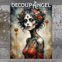 Deusa Gótica Papais noeis Muerte - Decoupage -