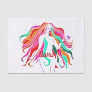 Papel De Seda Deusa multi-colorida de cabelos longos Thunder_Cov
