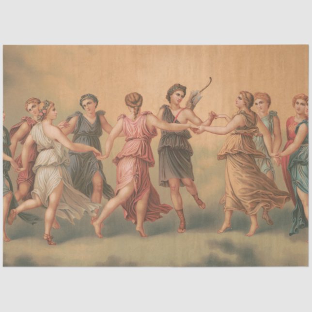 Papel De Seda Deuses dançando nas Nuvens com Deusas (Frente )