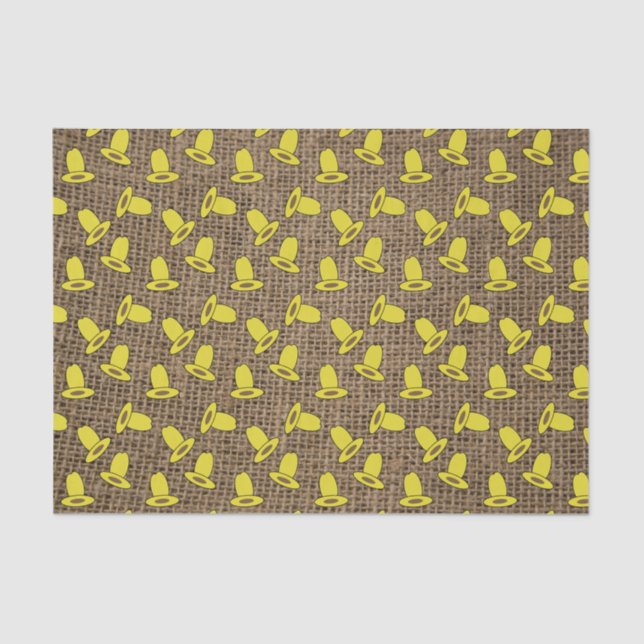 Papel De Seda Dez Gallon Hat em Burlap (Frente )