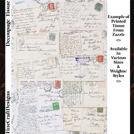 Papel De Seda Dez Postais Antigos Decoupage Manuscritos ES1