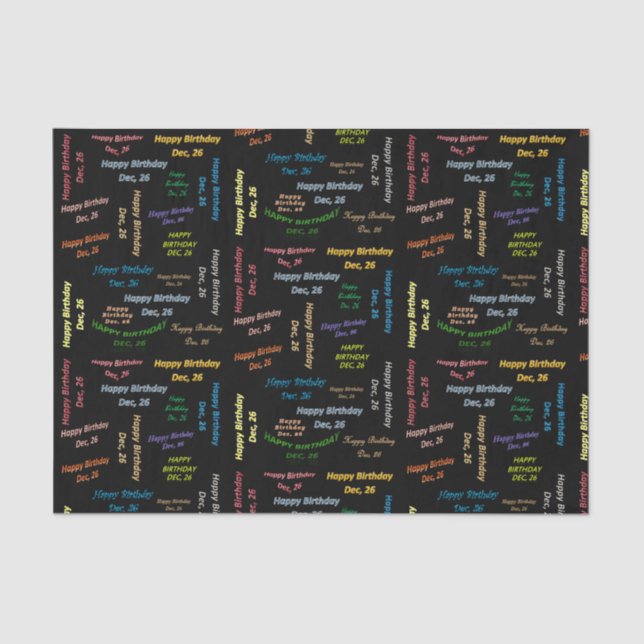 Papel De Seda Dezembro, 26 Aniversário (Frente )