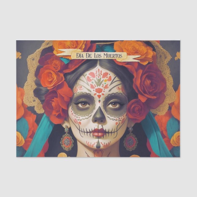 Papel De Seda Dia Da Catrina Da Decoupage Morta 1 Com Texto (Frente )