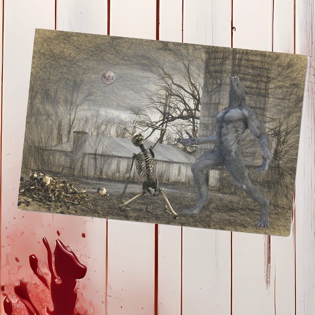 Papel De Seda Dia das Bruxas Decoupage Lobisomem Esqueleto (Criador carregado)
