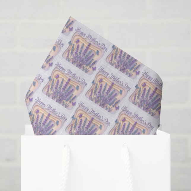 Papel De Seda Dia das Mães feliz e fofo em azulejos (Sacola de presentes)