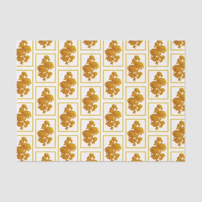 Papel De Seda Dia de as mães de crisântemo amarelo (Frente )