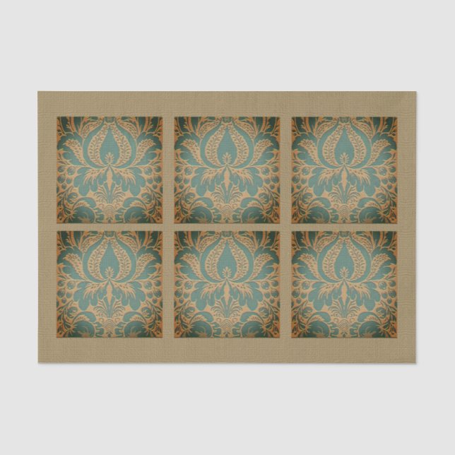 Papel De Seda Dia de as mães do Damask Elegante (Frente )
