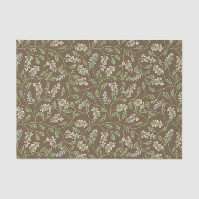 Papel De Seda Dia de as mães Flores Primavera Lupinas Hiacintas  (Frente )