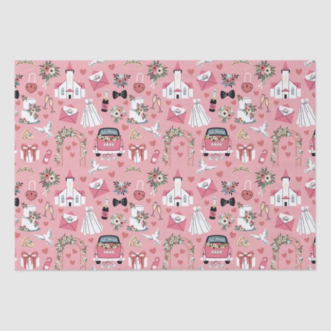 Papel De Seda Dia De Casamento A Rosa (Frente )