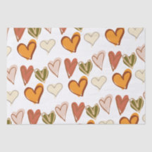 Dia de os namorados Boho Hippie Heart Tissue Paper