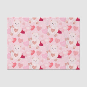 Papel De Seda Dia de os namorados de Balão de Coração do Urso Ve