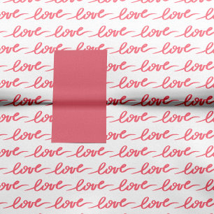 Papel De Seda Dia de os namorados rosa com padrão de texto de am