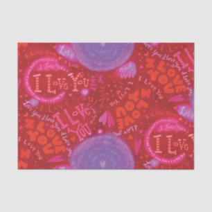 Papel De Seda Dia de os namorados Rosa Vermelho Eu Te Amo
