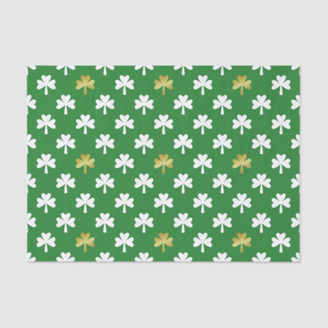 Papel De Seda Dia de São Patrício Dourado & verde do teste (Frente )