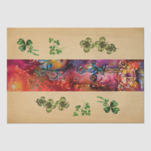 PAPEL DE SEDA DIA DE SÃO PATRÍCIO EXCALIBUR E SHAMROCKS