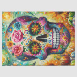 Papel De Seda Dia do Crânio do Açúcar da Desnuvem Morta