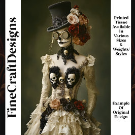 Papel De Seda Dia Dos Mortos Steampunk Feminino R9 Decoupage