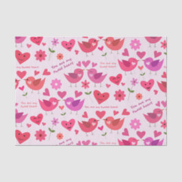 Papel De Seda Dia dos Namorados Pássaros do Amor Engraçados Com 