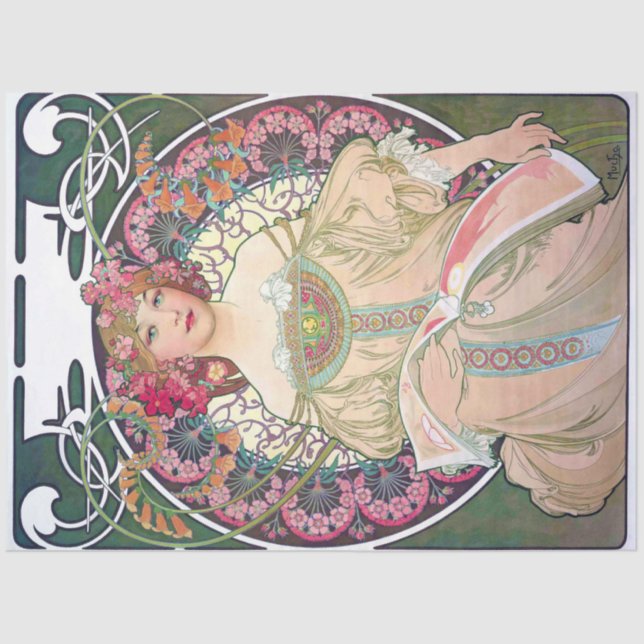 Papel De Seda Dia dos Sonhos (Primavera), Mucha (Frente )