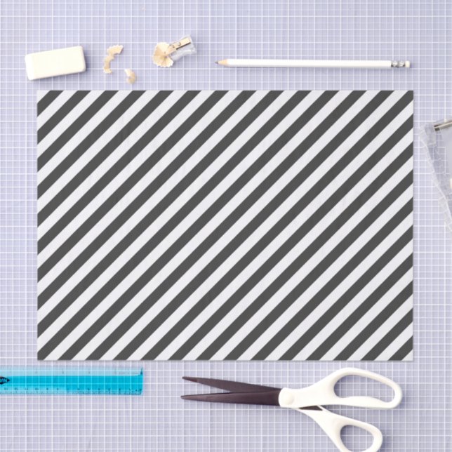 Papel De Seda Diagonal black and white stripes  pattern (Arte )