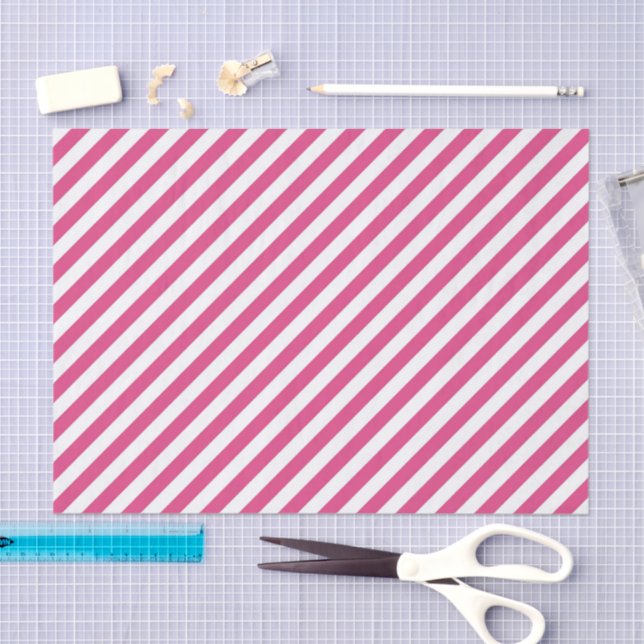 Papel De Seda Diagonal pink and white stripes pattern (Arte )