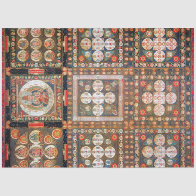 Papel De Seda Diagrama Cósmico de Mandala para a Meditação (Frente )