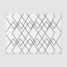 Papel De Seda Diamante Geométrico Negro e Branco