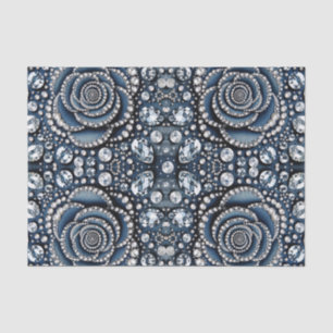 Papel De Seda Diamante Rosa & Brilho Denim Jóias Glam